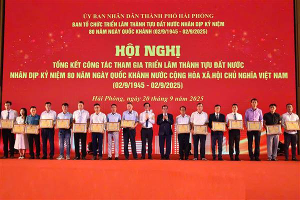 Thành phố Hải Phòng tổng kết công tác tham gia Triển lãm thành tựu đất nước nhân dịp kỷ niệm 80 năm Ngày Quốc khánh (2/9/1945 - 2/9/2025)