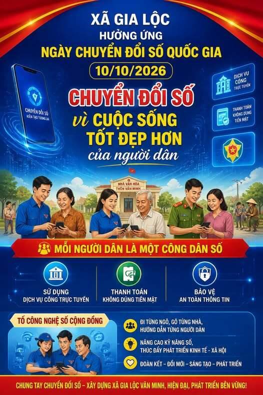GIA LỘC HƯỞNG ỨNG NGÀY CHUYỂN ĐỔI SỐ QUỐC GIA 10/10