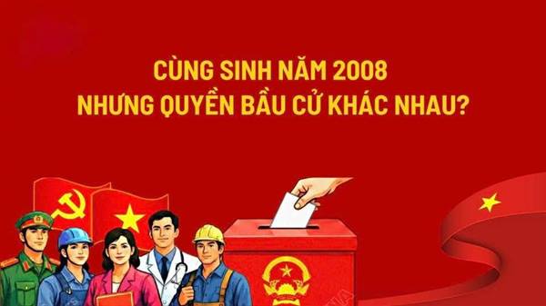 Sự khác biệt về quyền lợi giữa những người cùng sinh năm 2008 nằm ở quy tắc tính tuổi tròn dựa trên chính xác ngày, tháng, năm sinh để xác định danh sách cử tri chính thức