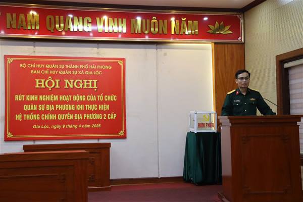 BAN CHỈ HUY QUÂN SỰ XÃ GIA LỘC TỔ CHỨC HỘI NGHỊ RÚT KINH NGHIỆM HOẠT ĐỘNG CỦA TỔ CHỨC QUÂN SỰ ĐỊA PHƯƠNG
