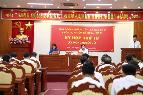 HĐND XÃ GIA LỘC TỔ CHỨC KỲ HỌP THỨ TƯ (KỲ HỌP CHUYÊN ĐỀ), KHÓA II, NHIỆM KỲ 2026 - 2031