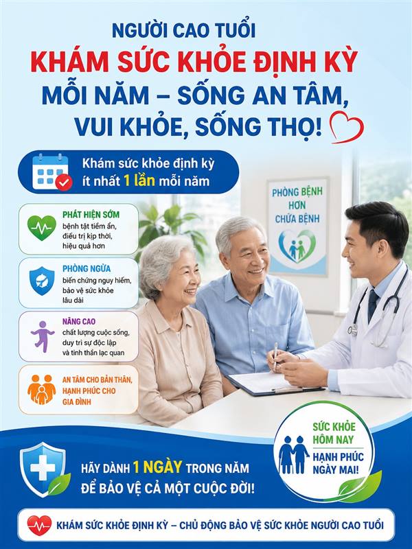 Xã Gia Lộc tổ chức khám sức khoẻ định kỳ cho người cao tuổi