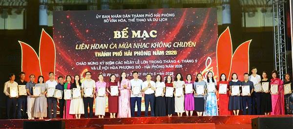ĐỘI VĂN NGHỆ XÃ GIA PHÚC VINH DỰ ĐẠT GIẢI XUẤT SẮC TẠI LIÊN HOAN CA MÚA NHẠC KHÔNG CHUYÊN THÀNH PHỐ HẢI PHÒNG NĂM 2026