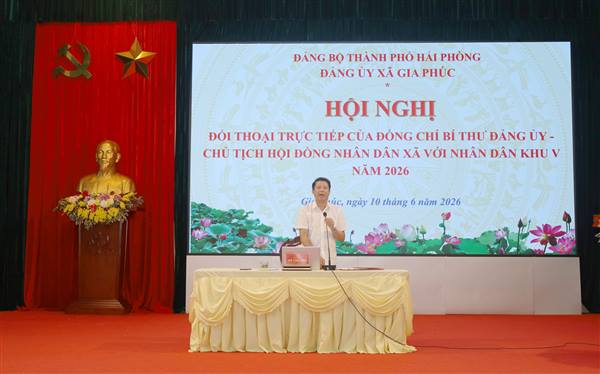 ĐỒNG CHÍ BÍ THƯ ĐẢNG ỦY - CHỦ TỊCH HĐND XÃ GIA PHÚC ĐỐI THOẠI TRỰC TIẾP VỚI NHÂN DÂN KHU V NĂM 2026