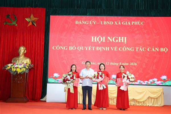 GIA PHÚC TỔ CHỨC HỘI NGHỊ CÔNG BỐ QUYẾT ĐỊNH VỀ CÔNG TÁC CÁN BỘ