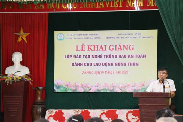 GIA PHÚC KHAI GIẢNG LỚP SƠ CẤP NGHỀ TRỒNG RAU AN TOÀN CHO LAO ĐỘNG NÔNG THÔN