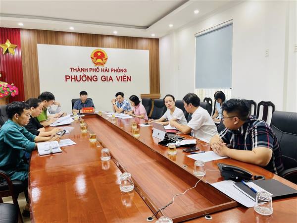 Phường Gia Viên tham dự họp trực tuyến với Chủ tịch UBND thành phố về công tác phòng chống cơn bão số 3 năm 2025.