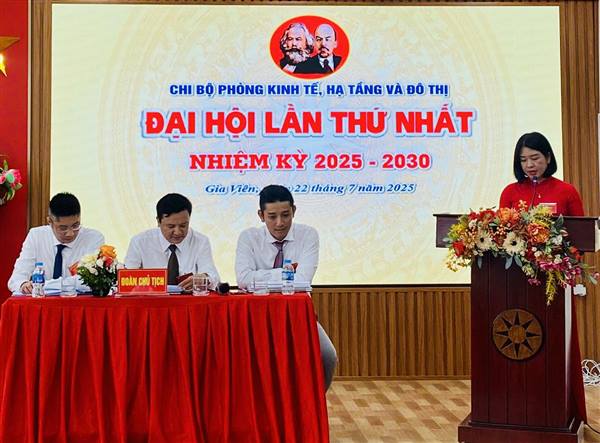 Chi bộ Phòng Kinh tế, Hạ tầng và Đô thị phường Gia Viên tổ chức thành công Đại hội lần thứ I, nhiệm kỳ 2025-2030