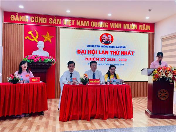 Chi bộ Văn phòng HĐND và UBND phường Gia Viên tổ chức thành công Đại hội lần thứ I, nhiệm kỳ 2025-2030