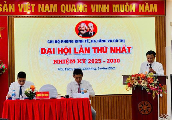 Chi bộ Phòng Kinh tế, Hạ tầng và Đô thị&nbsp;phường Gia Viên tổ chức thành công Đại hội lần thứ I nhiệm kỳ 2025-2030