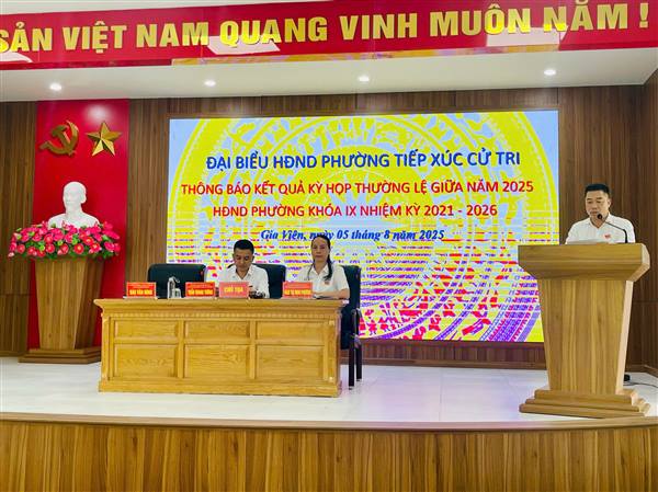 Đại biểu HĐND phường Gia Viên tiếp xúc cử tri thông báo kết quả kỳ họp thường lệ giữa năm 2025 HĐND phường khoá IV, nhiệm kỳ 2021- 2026.