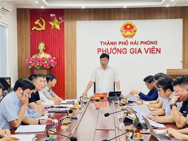 UBND phường Gia Viên tiếp và làm việc với Đoàn giám sát chuyên đề của Thường trực HĐND thành phố về “Việc thực hiện các quy định của pháp luật trong quản lý nhà nước đối với công tác tiêu thoát nước và xử lý nước thải đô thị trên địa bàn thành phố Hải Phòng”. 