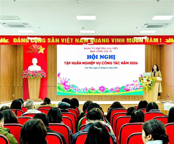 Đảng ủy phường Gia Viên tổ chức Hội nghị tập huấn nghiệp vụ công tác bảo vệ nền tảng tư tưởng của Đảng năm 2026