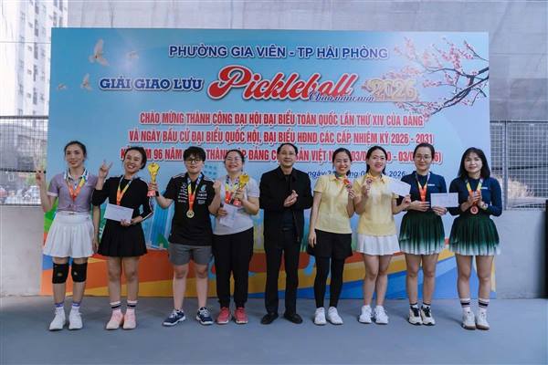 Phường Gia Viên tổ chức Giải Pickleball phường Gia Viên lần thứ I năm 2026 chào mừng thành công Đại hội đại biểu toàn quốc lần thứ XIV của Đảng,  kỷ niệm 96 năm Ngày thành lập Đảng Cộng sản Việt Nam (3/2/1930 – 3/2/2026) và chào xuân Bính Ngọ 2026.
