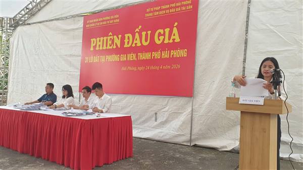 Phường Gia Viên triển khai thực hiện đấu giá quyền sử dụng đất đối với 66 thửa đất tại tuyến đường Lê Quang Đạo