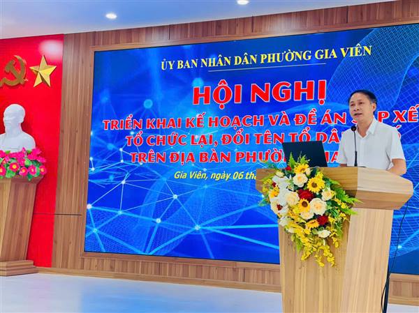 Phường Gia Viên tổ chức Hội nghị triển khai Kế hoạch lấy ý kiến Nhân dân về việc sắp xếp, tổ chức lại Tổ dân phố trên địa bàn phường Gia Viên