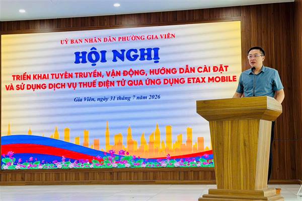 Phường Gia Viên tổ chức Hội nghị triển khai tuyên truyền, vận động, hướng dẫn cài đặt và sử dụng dịch vụ thuế điện tử qua ứng dụng eTax Mobile 