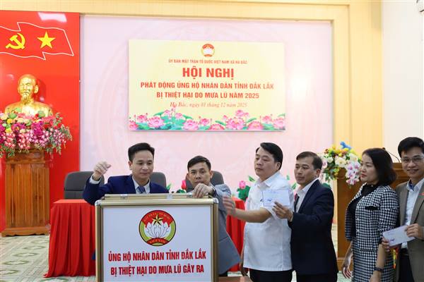 Xã Hà Bắc phát động ủng hộ Nhân dân tỉnh Đắk Lắk bị thiệt hại do mưa lũ gây ra