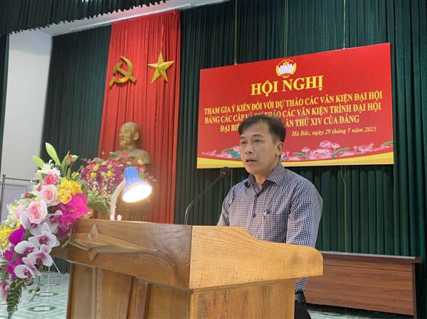 UBMTTQ Việt Nam xã Hà Bắc tổ chức Hội nghị tham gia ý kiến đối với dự thảo các văn kiện Đại hội Đảng các cấp và dự thảo các văn kiện trình Đại hội đại biểu toàn quốc lần thứ XIV của Đảng
