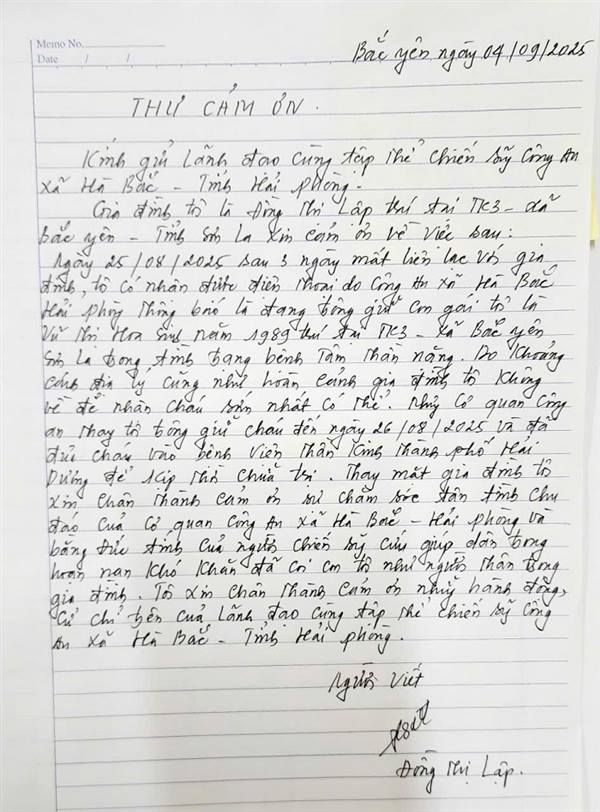 Công an xã Hà Bắc kịp thời giúp đỡ người phụ nữ tâm thần