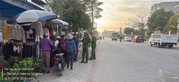 Công an xã Hà Bắc triển khai các biện pháp đảm bảo trật tự ATGT dịp tết Nguyên đán Bính Ngọ 2026