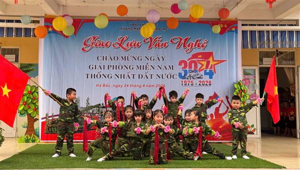Trường Mầm non Hồng Lạc tổ chức các hoạt động chào mừng Ngày giải phóng Miền Nam thống nhất đất nước