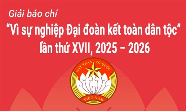 THỂ LỆ
Giải báo chí “Vì sự nghiệp Đại đoàn kết toàn dân tộc"
lần thứ XVII, năm 2025-2026
