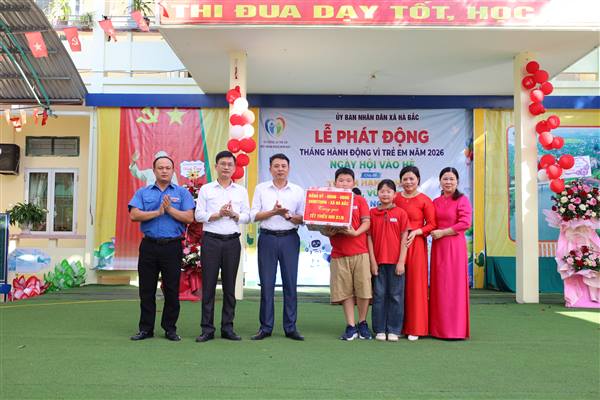 Xã Hà Bắc tổ chức Lễ phát động Tháng hành động vì trẻ em và Ngày hội vào hè năm 2026 với chủ đề: " Trẻ em hạnh phúc, an toàn, vững bước vào kỷ nguyên số".