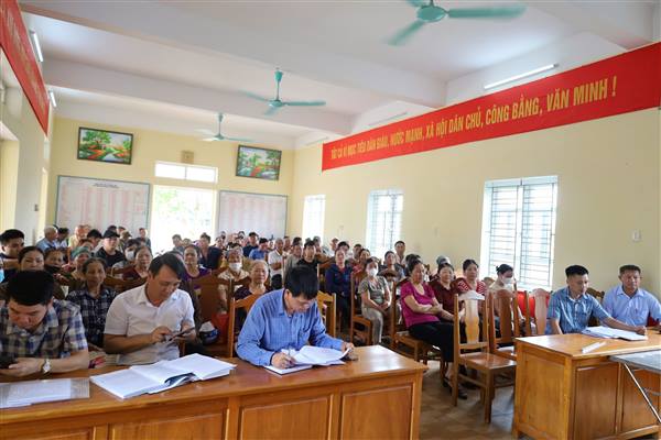 Xã Hà Bắc tổ chức Hội nghị phổ biến chủ trường, chế độ chính sách thu hồi, giải phóng mặt bằng dự án KDC mới Sông Hương ( Green River). 