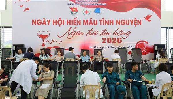 Xã Hà Bắc tổ chức Ngày hội hiến máu tình nguyện “ngàn trái tim hồng” năm 2026