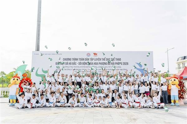 Gần 2000 người tham gia Chương trình toàn dân tập luyện Thể dục Thể thao Giải Việt dã xã Hà Bắc - Sôi động mùa Hoa Phượng Đỏ Hải Phòng 2026.