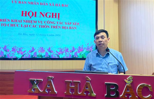 UBND xã Hà Bắc tổ chức Hội nghị triển khai công tác sắp xếp sáp nhập thôn trên địa bàn