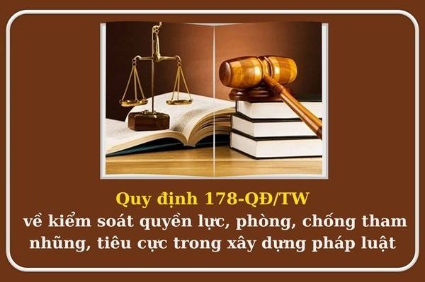 Kế hoạch tiếp tục thực hiện Quy định số 178-QĐ/TW, ngày 27 tháng 6 năm 2024 của Bộ Chính trị về kiểm soát quyền lực, phòng, chống tham nhũng, tiêu cực trong công tác xây dựng pháp luật