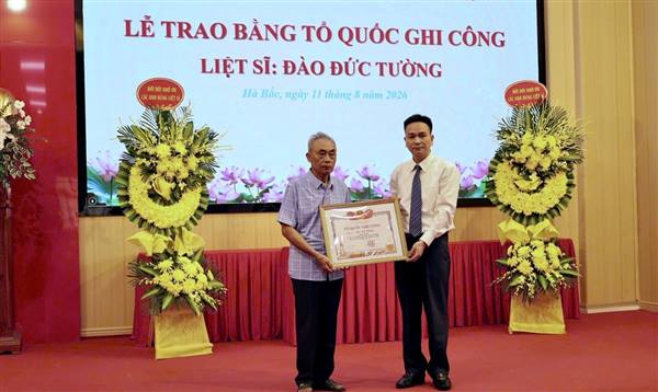 Xã Hà Bắc tổ chức Lễ công bố quyết định và trao bằng Tổ Quốc ghi công đối với liệt sĩ Đào Đức Tường