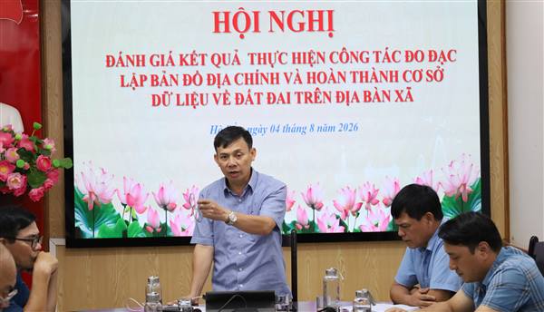 Hội nghị đánh giá kết quả thực hiện công tác đo đạc, lập bản đồ địa chính và hoàn thành cơ sở dữ liệu về đất đai trên địa bàn