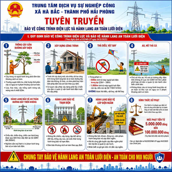 QUY ĐỊNH BẢO VỆ CÔNG TRÌNH ĐIỆN LỰC VÀ BẢO VỆ
HÀNH LÀNG AN TOÀN LƯỚI ĐIỆN