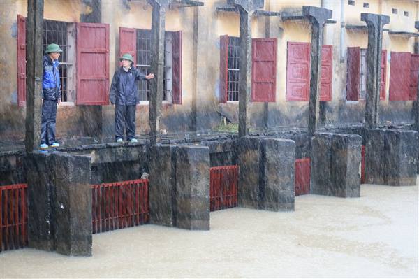 Chủ tịch UBND xã Hà Bắc kiểm tra, chỉ đạo tiêu úng, bảo vệ lúa và hoa màu 