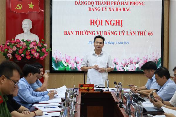 Đảng ủy xã Hà Bắc tổ chức Hội nghị Ban thường vụ Đảng ủy lần thứ 66 để nghe và cho ý kiến nhiều nội dung quan trọng