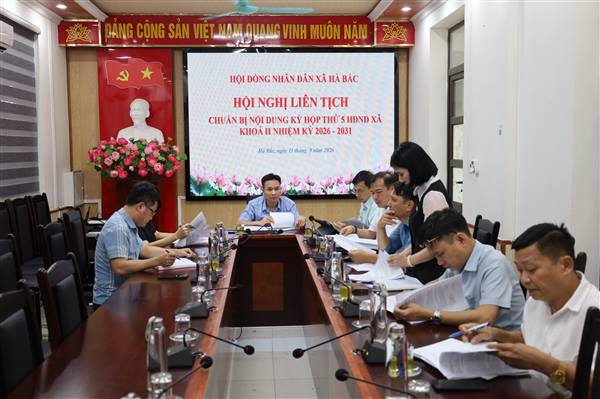 Thường trực HĐND xã Hà Bắc tổ chức hội nghị liên tịch thống nhất thời gian, nội dung, chương trình kỳ họp thứ 5( kỳ họp chuyên đề).