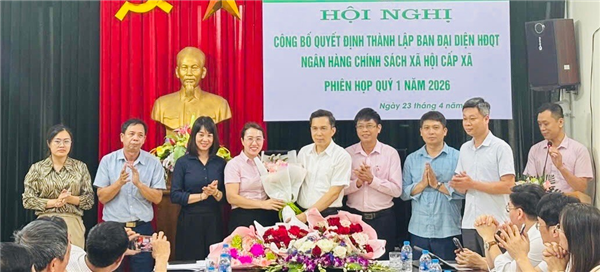 Hội nghị công bố Quyết định thành lập Ban đại diện Hội đồng Quản trị Ngân hàng Chính sách xã hội xã Hà Đông