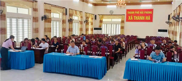 Phòng giao dịch NHCSXH Thanh Hà tập huấn nghiệp vụ ủy thác cho vay thông qua các tổ chức Chính trị - xã hội