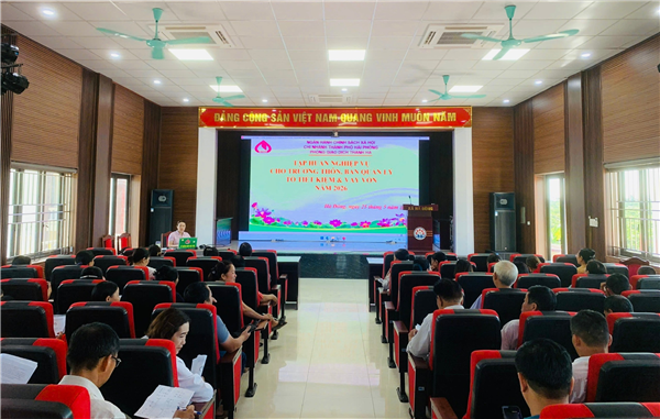 Phòng giao dịch Ngân hàng Chính sách xã hội Thanh Hà tập huấn nghiệp vụ tín dụng chính sách xã hội năm 2026 tại xã Hà Đông