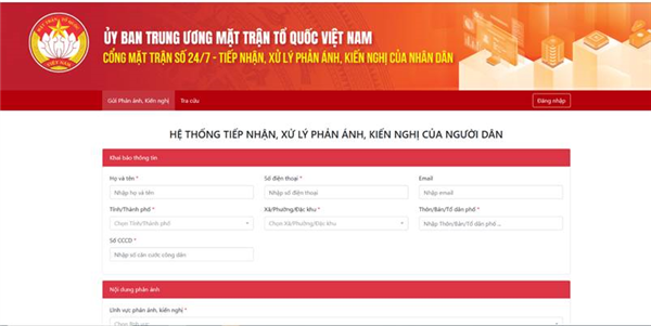 Khai trương Cổng Mặt trận số 24/7 - “Tiếp nhận, xử lý phản ánh, kiến nghị của người dân”  