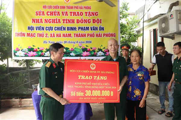 HỘI CỰU CHIẾN BINH XÃ HÀ NAM -TRAO KINH PHÍ HỖ TRỢ SỬA CHỮA NHÀ “NGHĨA TÌNH CỰU CHIẾN BINH” CHO HỘI VIÊN KHÓ KHĂN VỀ NHÀ Ở