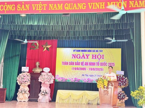 Xã Hà Tây tổ chức trọng thể ngày hội toàn dân bảo vệ an ninh tổ quốc năm 2025 (19/8/2005 – 19/8/2025)