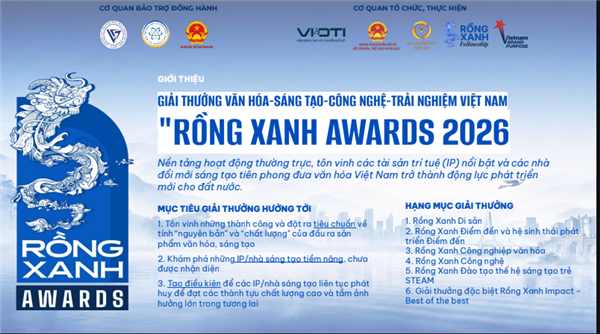 Viện Sáng tạo và Chuyển đổi số ban hành Quy chế Giải thường Việt Nam Rồng
Xanh (Viet Nam Rong Xanh Awards) năm 2026