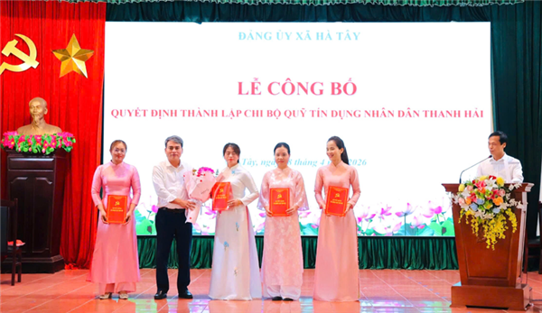 Lễ công bố quyết định thành lập Chi bộ Quỹ Tín dụng nhân dân Thanh Hải