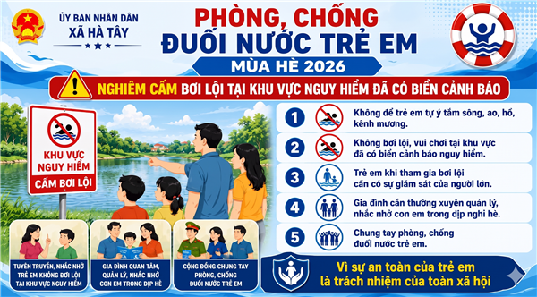  PHÒNG, CHỐNG ĐUỐI NƯỚC TRẺ EM MÙA HÈ 2026