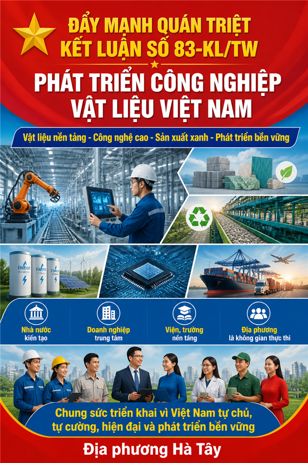 Hà Tây đẩy mạnh tuyên truyền, quán triệt Kết luận số 83-KL/TW của Bộ Chính trị về phát triển công nghiệp vật liệu Việt Nam