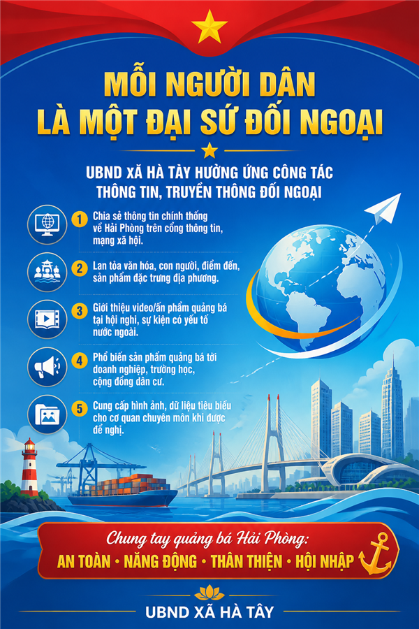 UBND xã Hà Tây tuyên truyền quảng bá về thành phố Hải Phòng hội tụ tiềm năng, lan toả giá trị, kết nối với thế giới 